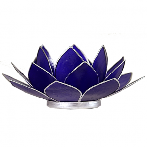 Lotus Atmospherisches Licht - indigo/purpur (Chakra 6) – mit silberfarbige Rand