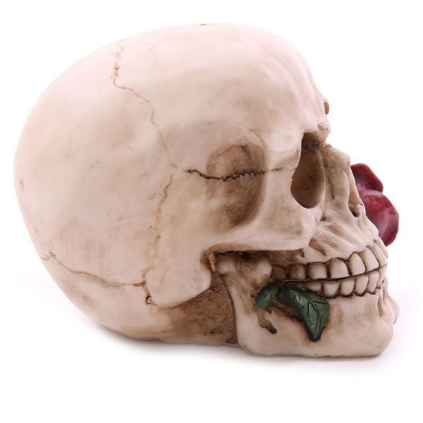 Totenkopf mit Rose  rot Skull Gothic