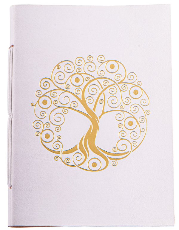 Schreibbuch Lebensbaum weiß/gold 144 Seiten