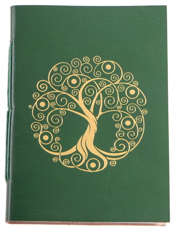 Schreibbuch Lebensbaum grün/gold 144 Seiten